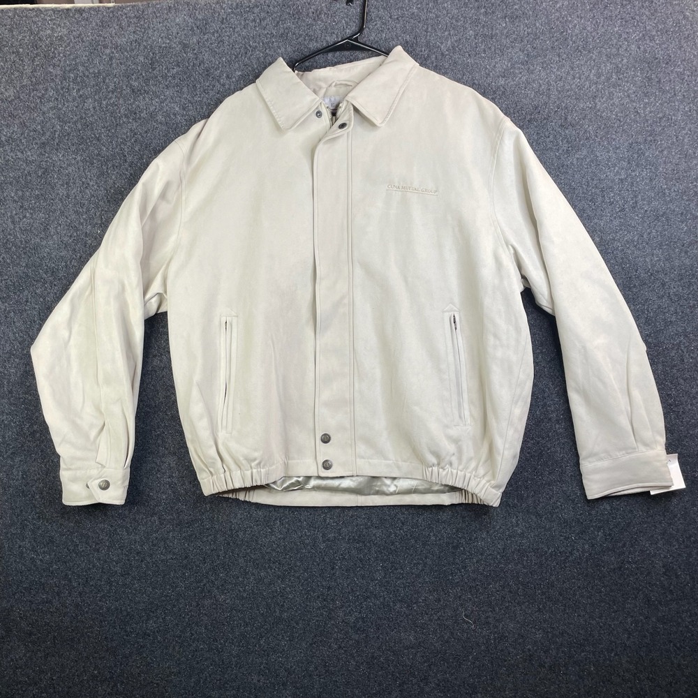 Tehama Clint Cuna Mutual Group Bomber Jacket Men's Large Stone
